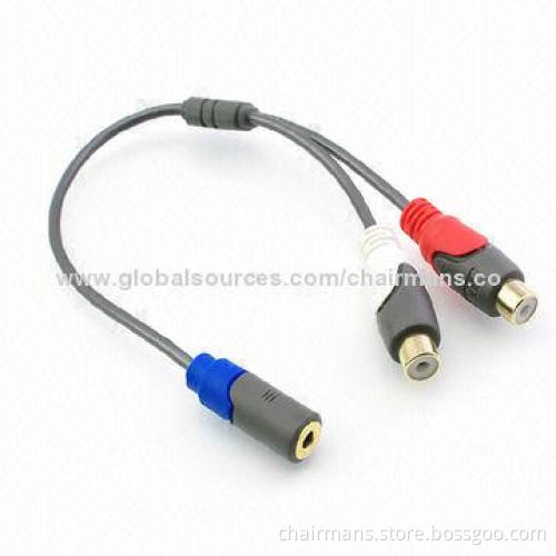 3.5mm to 2 RCA Audio Cable, Made of Copper Material, Black Color